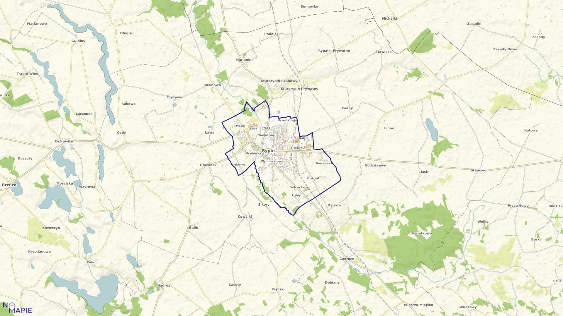 Mapa obrębu Rypin w mieście Rypin